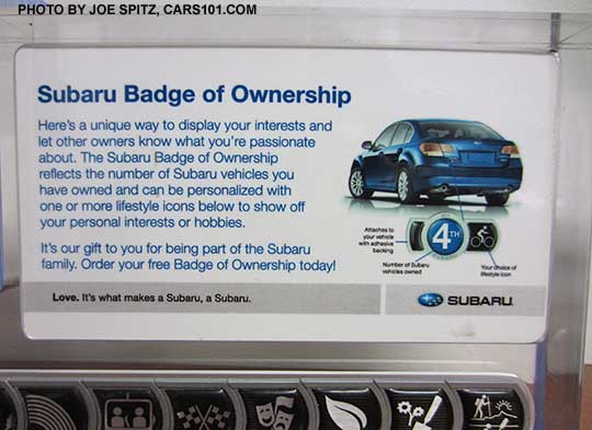 Subaru Badge of Ownership description