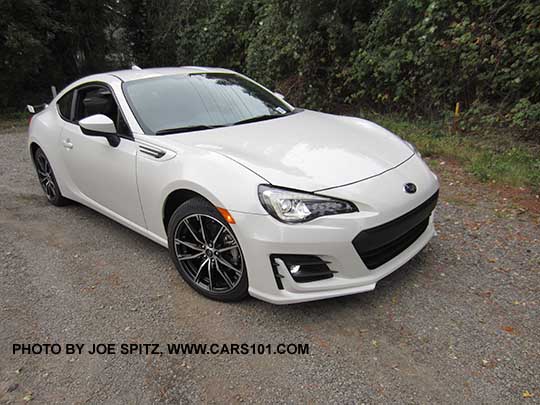 2017 BRZ Limited has LED fog lights and LED headlights, crystal white pearl color