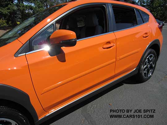 2018 Subaru Crosstrek optional body side moldings, Sunshine orange car shown