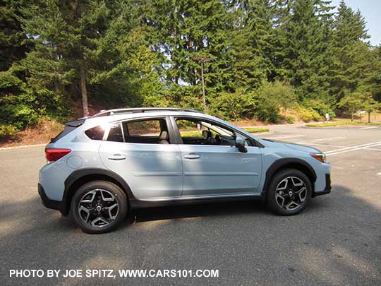 2018 Subaru Crosstrek Limited, cool gray khaki color. This color changes depending on sunlight vs shade as in this photo.