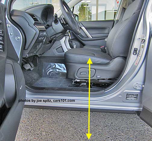 2015, 2014 Forester driver's seat adjusts from 2.6.5-28.25" high