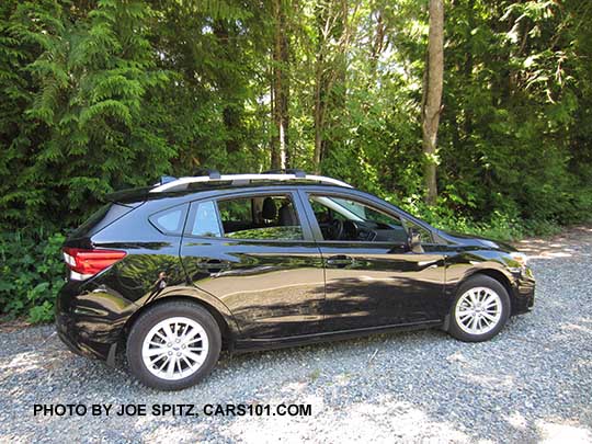 2017 Subaru Impreza 5 door Premium hatchback. crystal black with silver 16" alloys and silver roof rails