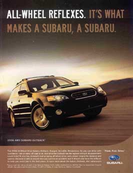 Subaru Outback ad, May 2006
