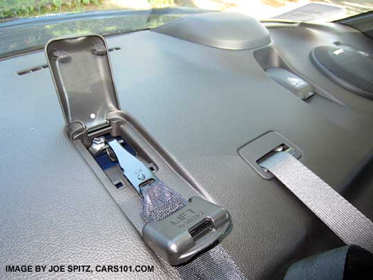 2018, 2017, 2016 and 2015 WRX /STI child seat LATCH upper tether in use